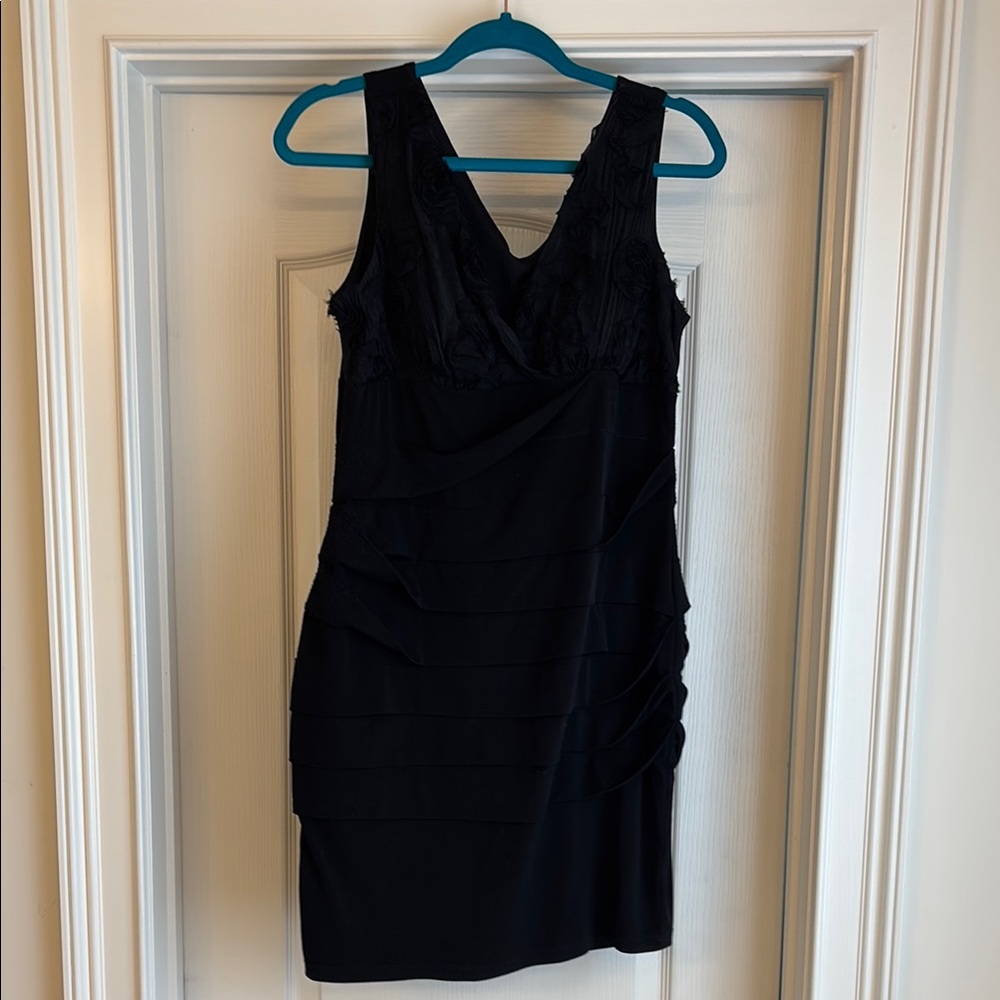 Enfocus Studio Black V-Neck Sheath Dress - Size 10